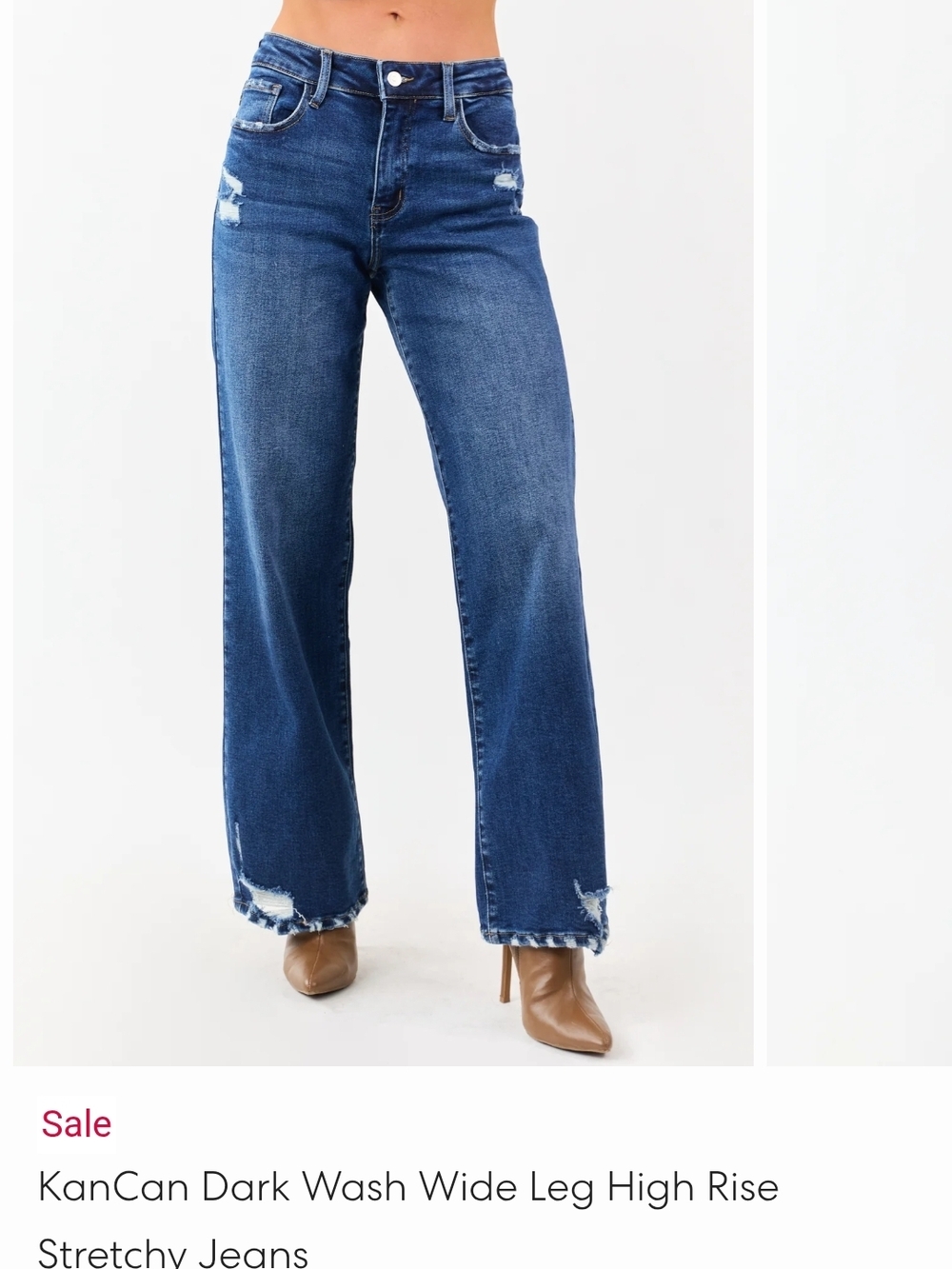 KanCan Dark Blue Wide Leg High-Rise Jeans